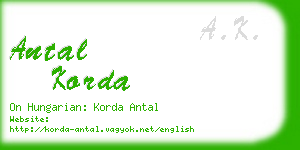 antal korda business card